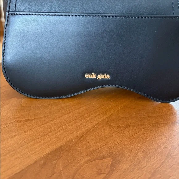 cult gaia Black Sculptural Clutch with Gold Tone Sphere Accents! New! - Picture 2 of 6